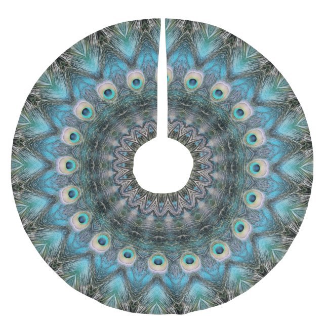 Mandala Of Peacock Eyes Brushed Polyester Tree Skirt (Front)
