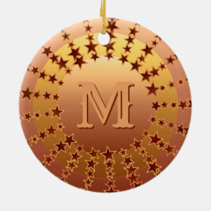 Mandala of Stars - Copper Satin Gradient Ceramic Ornament