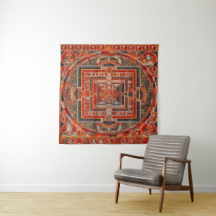 Mandala of the Forms of Manjushri Tapestry