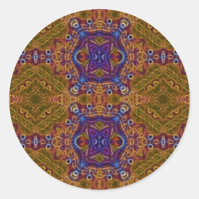 Mandala of the Rising Sun (Sticker) Classic Round Sticker (Front)