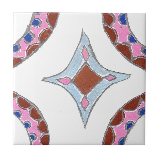 Mandala Oil Painting Art Print Tile (Front)