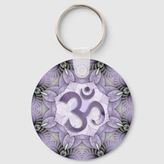 MANDALA OM - orange | red shine Keychain (Front)