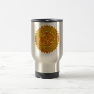 MANDALA OM - orange Travel Mug