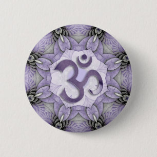 MANDALA OM - violet 2 Inch Round Button