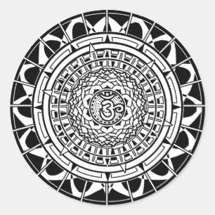 Mandala Om (white) Sticker