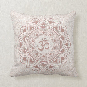 Mandala Om Yoga Harmony Girly Modern Yogi Studio Throw Pillow