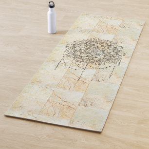 Mandala on Marble  Yoga Mat