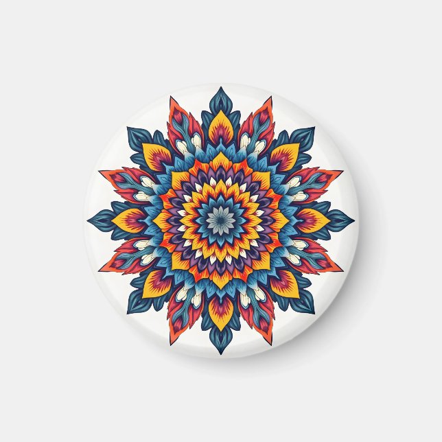 Mandala on white magnet (Front)