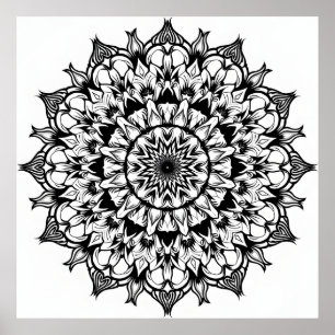 Mandala on white poster