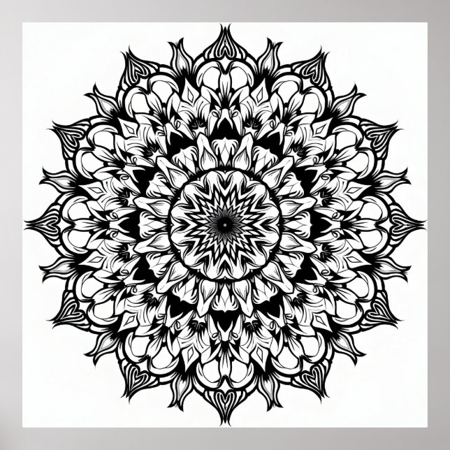 Mandala on white poster (Front)