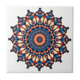 Mandala on white tile