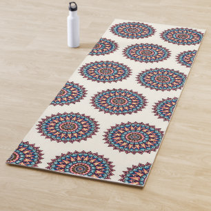 Mandala on white yoga mat
