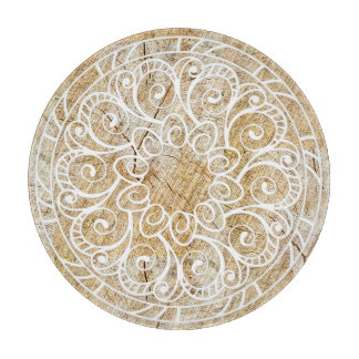 Mandala on wood cutting board