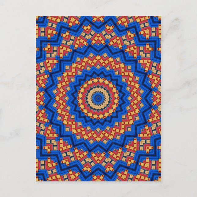 Mandala orange blue postcard (Front)