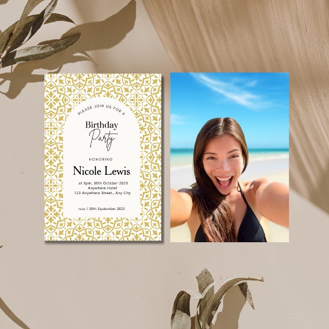 Mandala Ornament & Arabic Pattern Invitation Photo (Creator Uploaded)