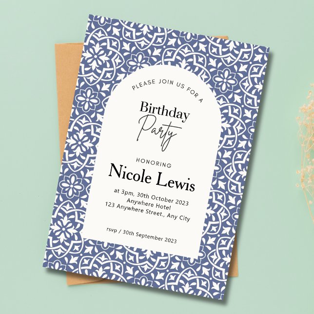 Mandala Ornament & Arabic Pattern Lavender Invitation (Creator Uploaded)