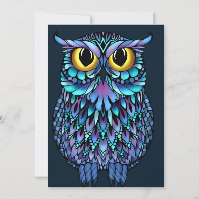 Mandala Owl Invitation (Front)