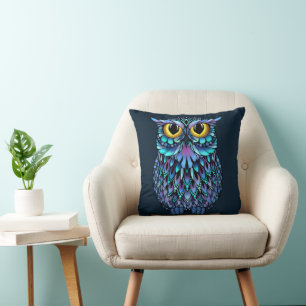 Mandala Owl Throw Pillow