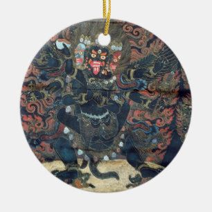 Mandala (painted parchment) ceramic ornament