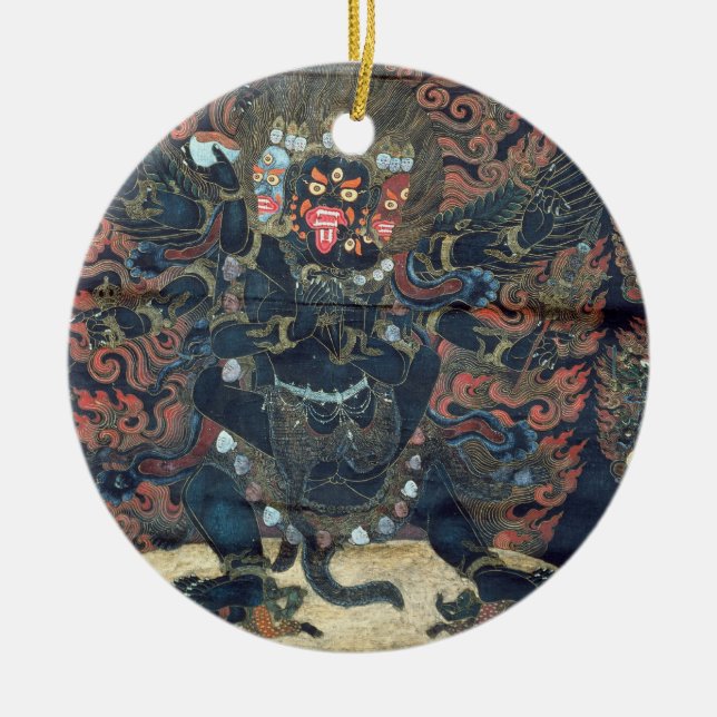 Mandala (painted parchment) ceramic ornament (Front)