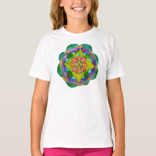 Mandala Painting Positive  Girls' LAT Sportswear T-Shirt