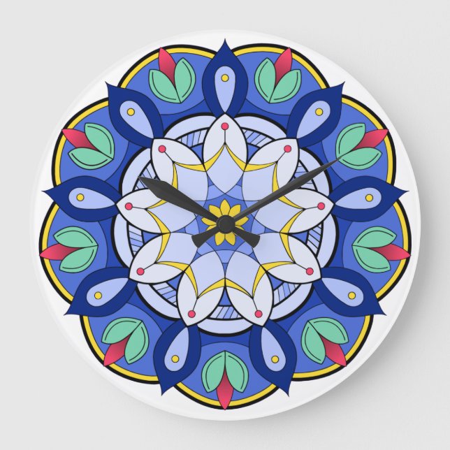 Mandala Pattern 01 Large Clock (Front)