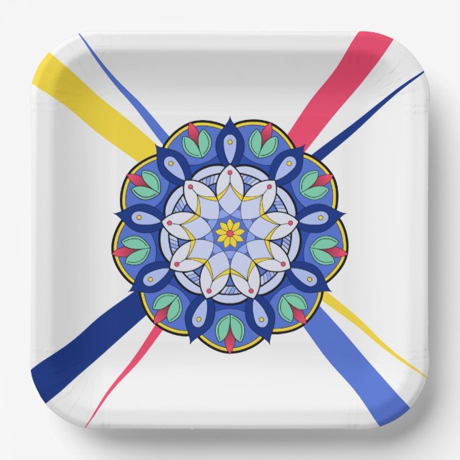 Mandala Pattern 01 Paper Plate (Front)