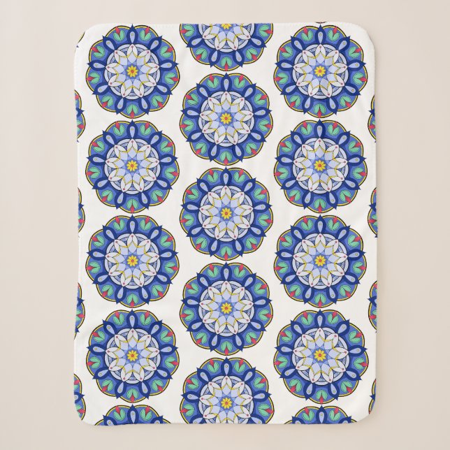 Mandala Pattern 01 Sherpa Blanket (Front)