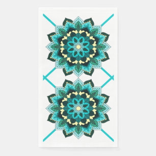 Mandala Pattern 02 in aqua Napkin