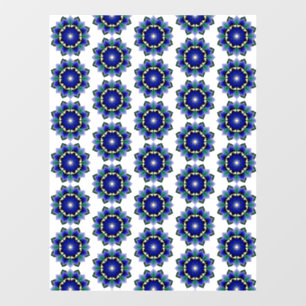 Mandala Pattern 02 in blue Window Cling