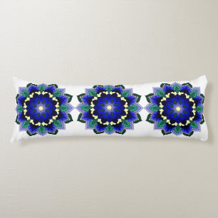 Mandala Pattern 02 in dark blue Body Pillow