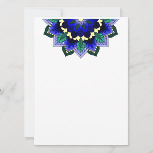 Mandala Pattern 02 in dark blue Card