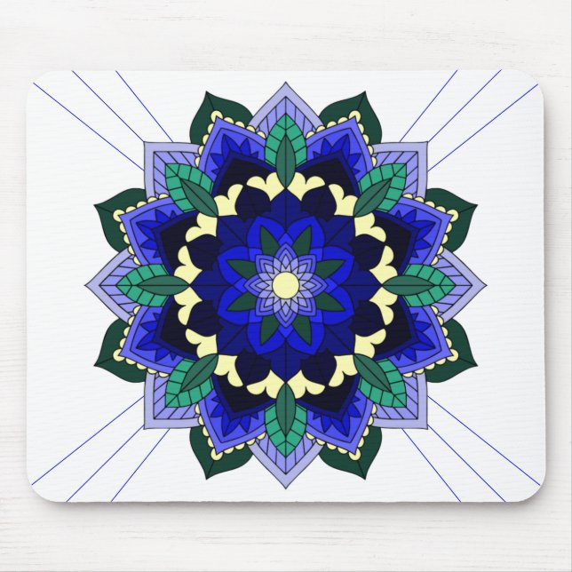 Mandala Pattern 02 in dark blue Mouse Pad (Front)