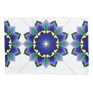 Mandala Pattern 02 in dark blue Pillowcase