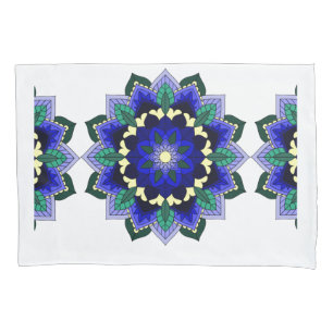 Mandala Pattern 02 in dark blue Pillowcase