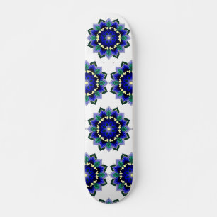 Mandala Pattern 02 in dark blue Skateboard