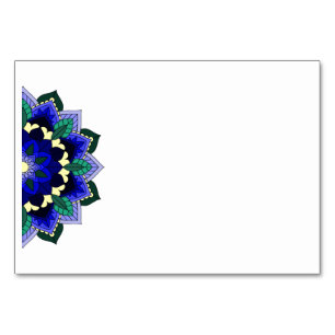 Mandala Pattern 02 in dark blue Table Number