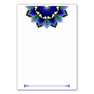 Mandala Pattern 02 in dark blue Table Number