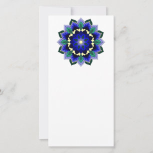 Mandala Pattern 02 in dark blue Thank You Card