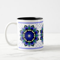 Mandala Pattern 02 in dark blue Two-Tone Coffee Mu
