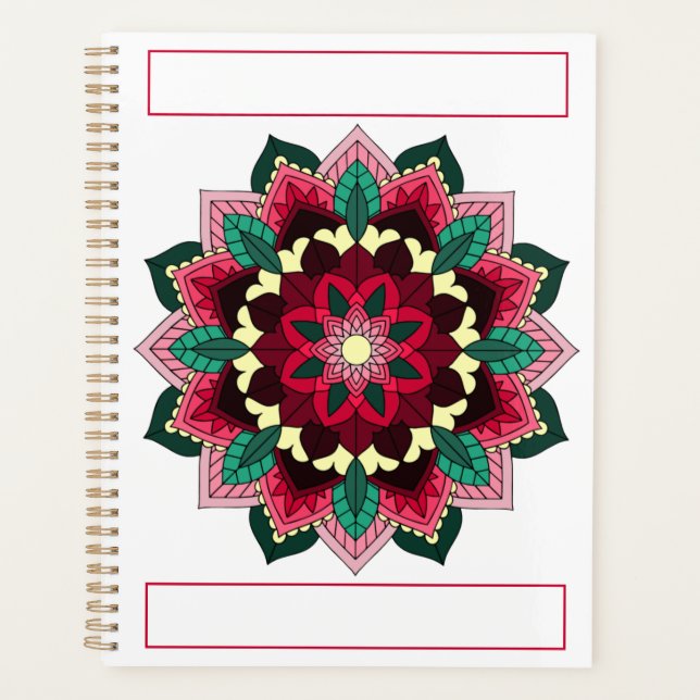 Mandala Pattern 02 in deep pink Planner (Front)