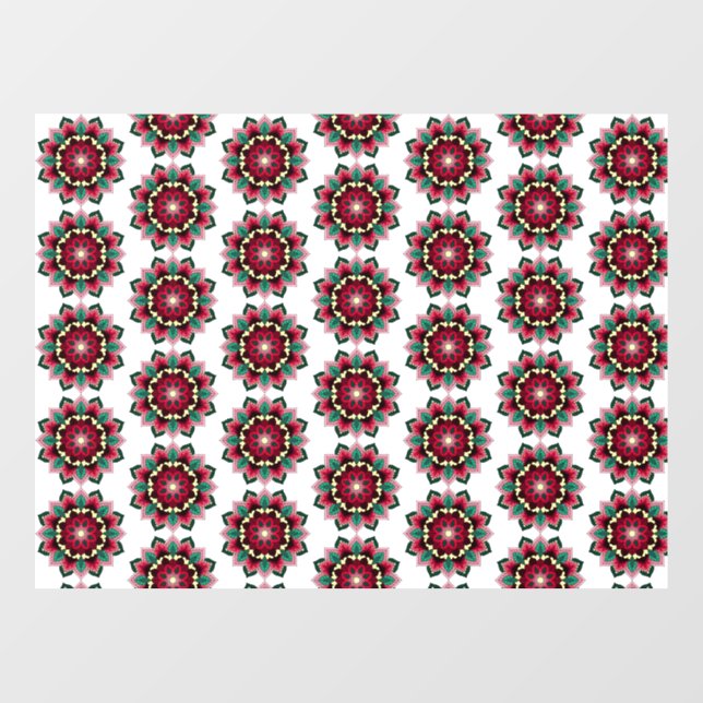 Mandala Pattern 02 in deep pink Window Cling (Sheet)