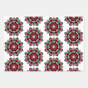 Mandala Pattern 02 in deep pink Wrapping Paper Sheet