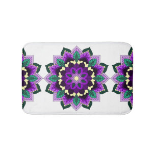 Mandala Pattern 02 in purple Bath Mat
