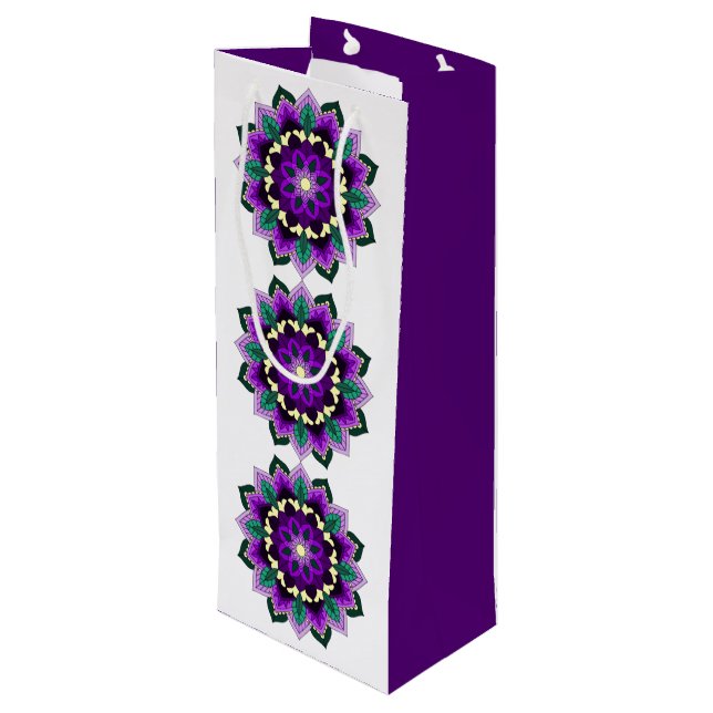 Mandala Pattern 02 in purple Gift Bag (Back Angled)