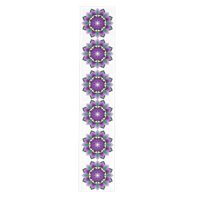 Mandala Pattern 02 in purple Medium Table Runner (Front)