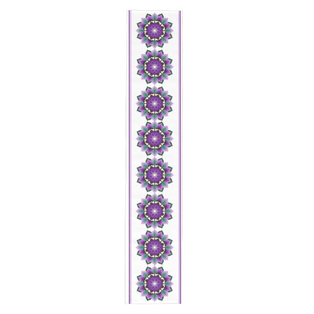 Mandala Pattern 02 in purple Medium Table Runner (Front)