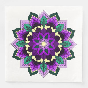 Mandala Pattern 02 in purple Napkin