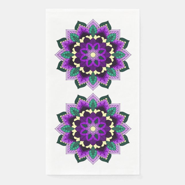 Mandala Pattern 02 in purple Napkin (Front)