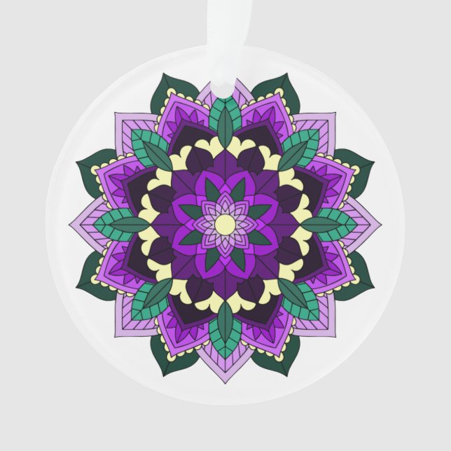 Mandala Pattern 02 in purple Ornament (Front)